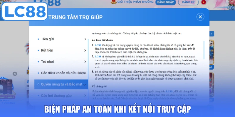 Biện pháp an toàn khi kết nối truy cập