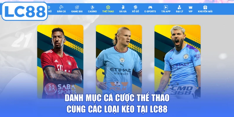Danh mục cá cược thể thao cùng các loại kèo tại LC88